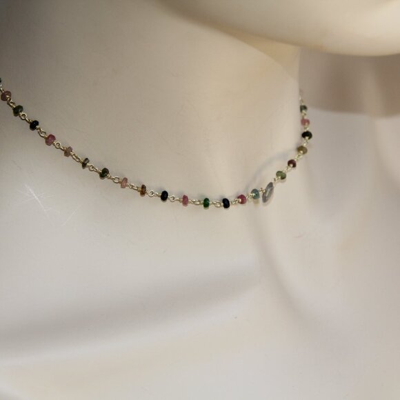 Ela Rae Labradorite and Tourmaline Gold Necklace - Picture 13 of 13